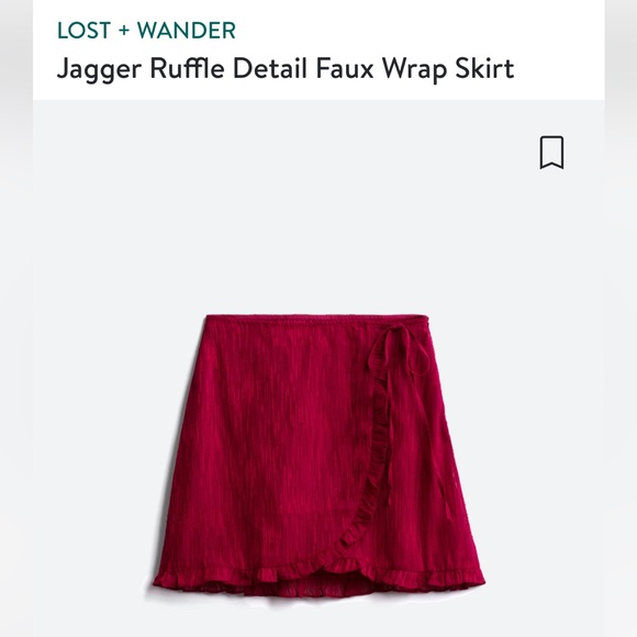 Lost + Wander Jagger Ruffle Detail Faux Wrap Skirt - Picture 1 of 4